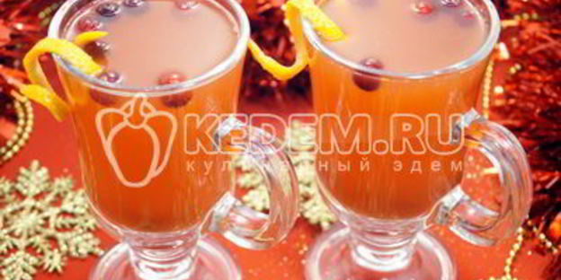 глинтвейн из белого вина с апельсином и клюквой