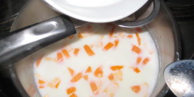 кисель молочный с мандаринами