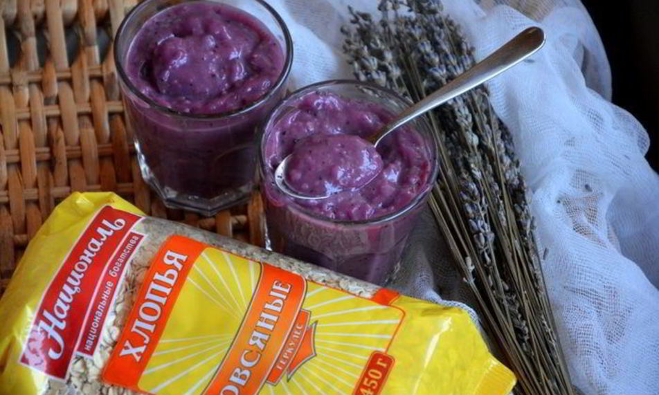 Рецепт овсяного киселя с черникой