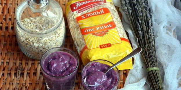 овсяный кисель с черникой