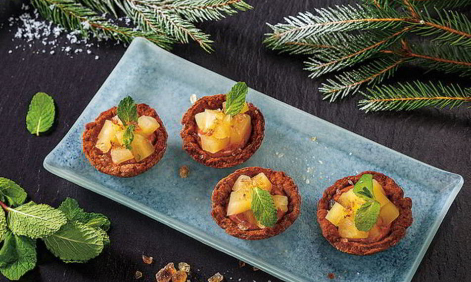 Рецепт корзиночек с кофе и ананасами