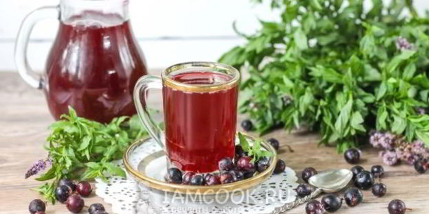 морс из замороженной черной смородины