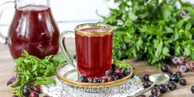 морс из замороженной черной смородины