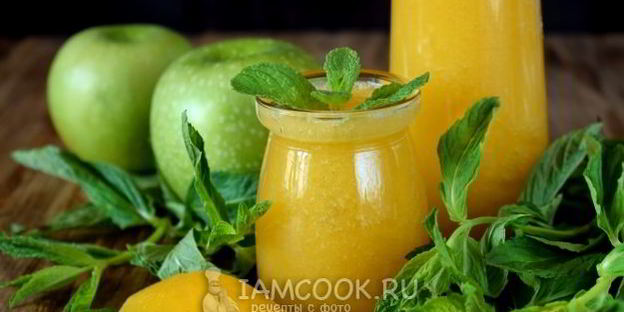 смузи из яблока и консервированного манго