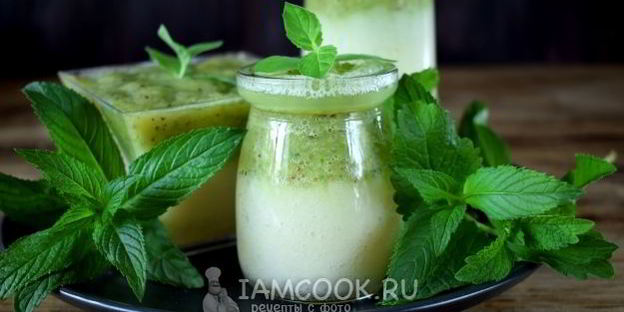 смузи с консервированным ананасом и киви