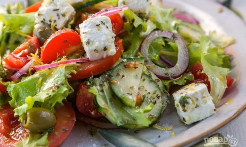 Рецепт греческого салата классического с брынзоя