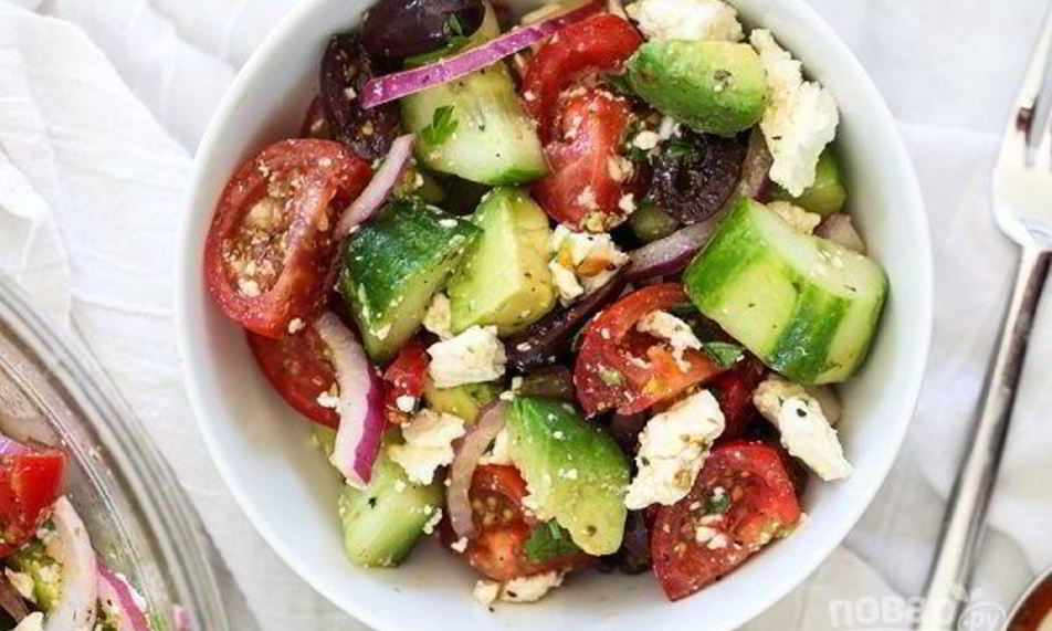 Рецепт греческого салата с авокадо