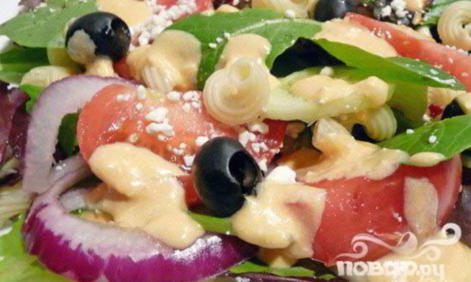 Рецепт греческого салата с пастой