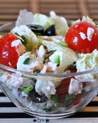 Классический Греческий салат с курицей