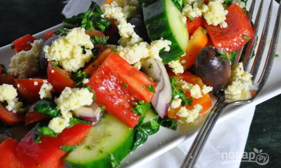 Рецепт салата греческого классического с брынзой