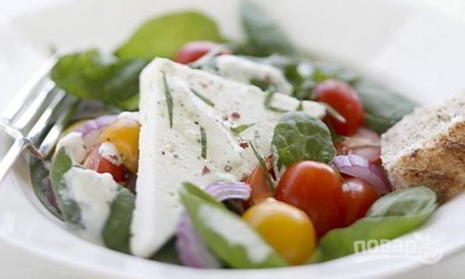Рецепт салата греческого со шпинатом