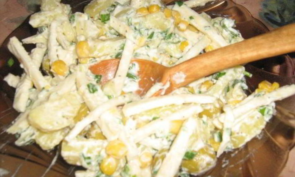 Рецепт картофельного салата с чесночным крем-соусом