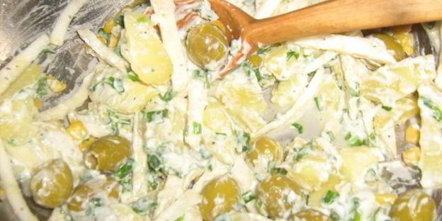 картофельный салат с чесночным крем-соусом