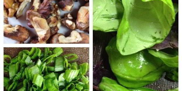 картофельный салат с грецким орехом и базиликом