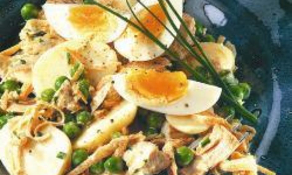 Рецепт картофельного салата с консервированныма тунцома