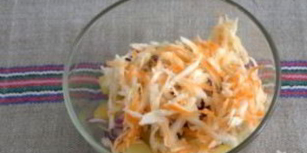 картофельный салат с квашеной капустой