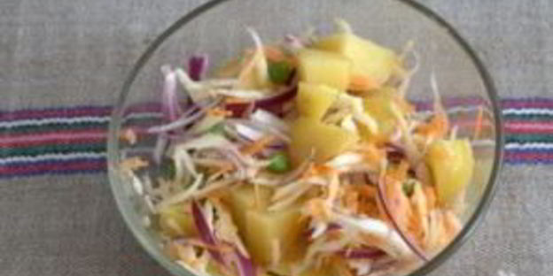 картофельный салат с квашеной капустой