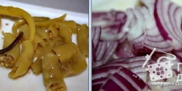 картофельный салат с мясом гирос и дзадзики