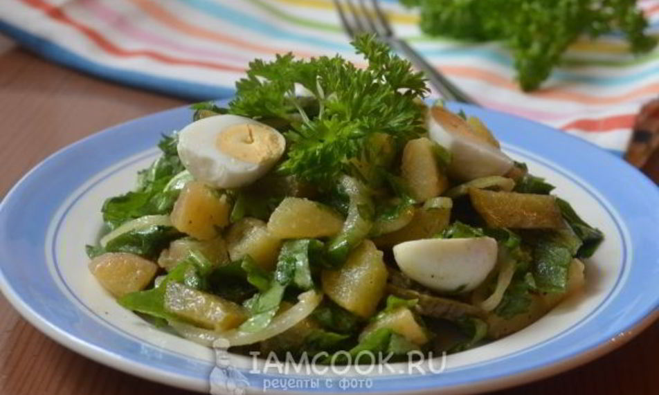 Рецепт картофельного салата с щавелем