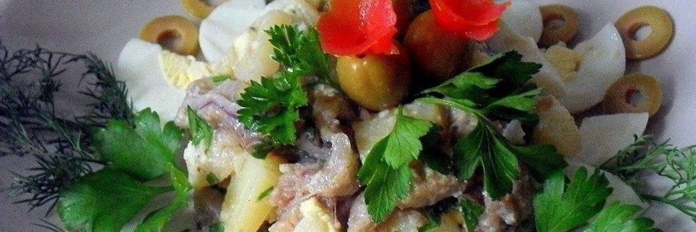 Салат картофельный с сельдью