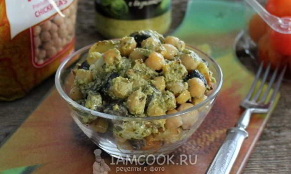 Рецепт салата с картофелем и нутом