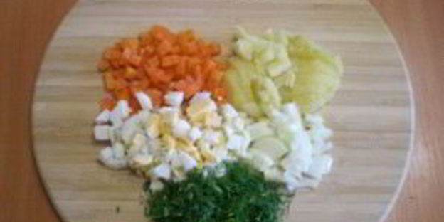 салат с картошкой и грибами