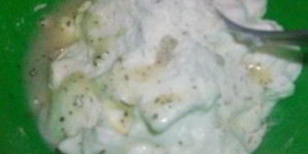 салат с жареным картофелем