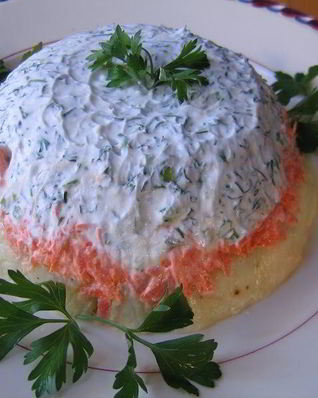 Слоеный картофельный салат