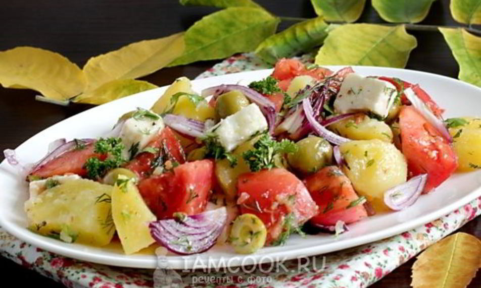 Рецепт теплого салата с картофелем