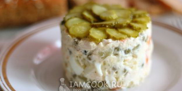 классический салат оливье с курицей