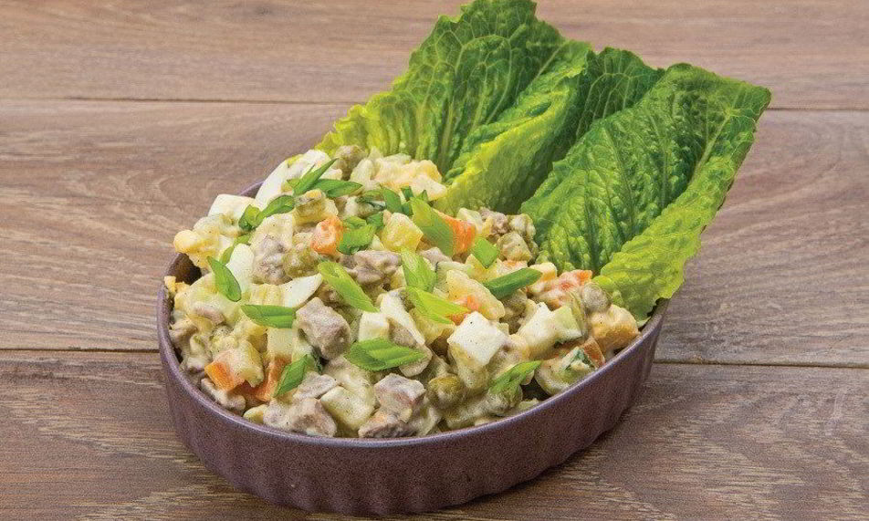 Рецепт новогоднего советского оливье с говядиной