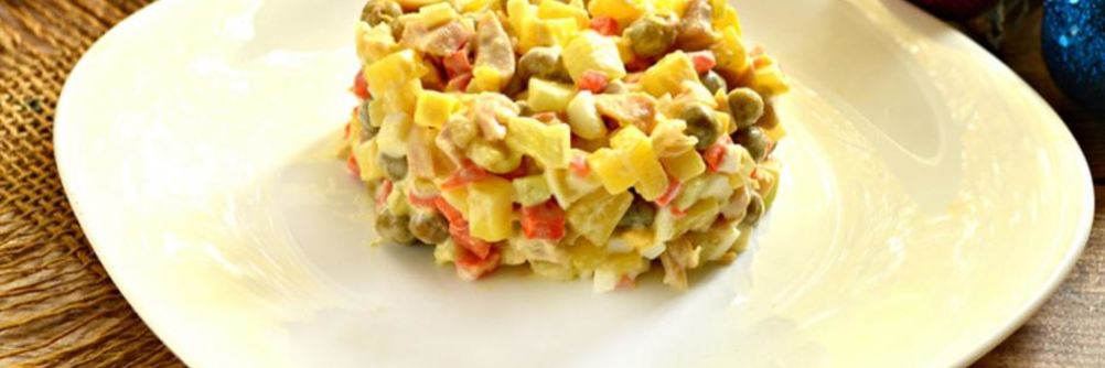 Оливье с кальмарами