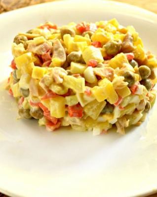 Оливье с кальмарами