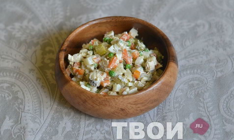 Рецепт оливье с курицей