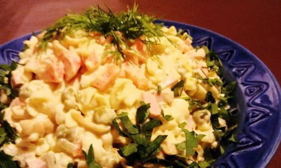 Рецепт оливье с макаронами