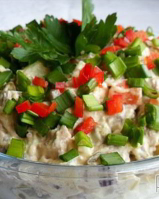 Оливье с отварным языком