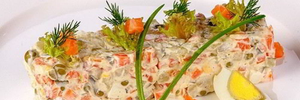 Оливье с семгой