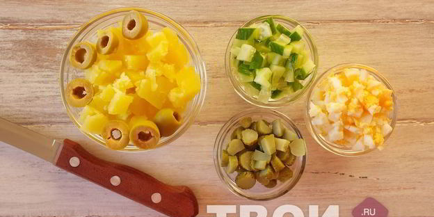 оливье с языком