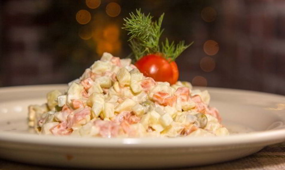 Рецепт оливье со слабосоленой семгой