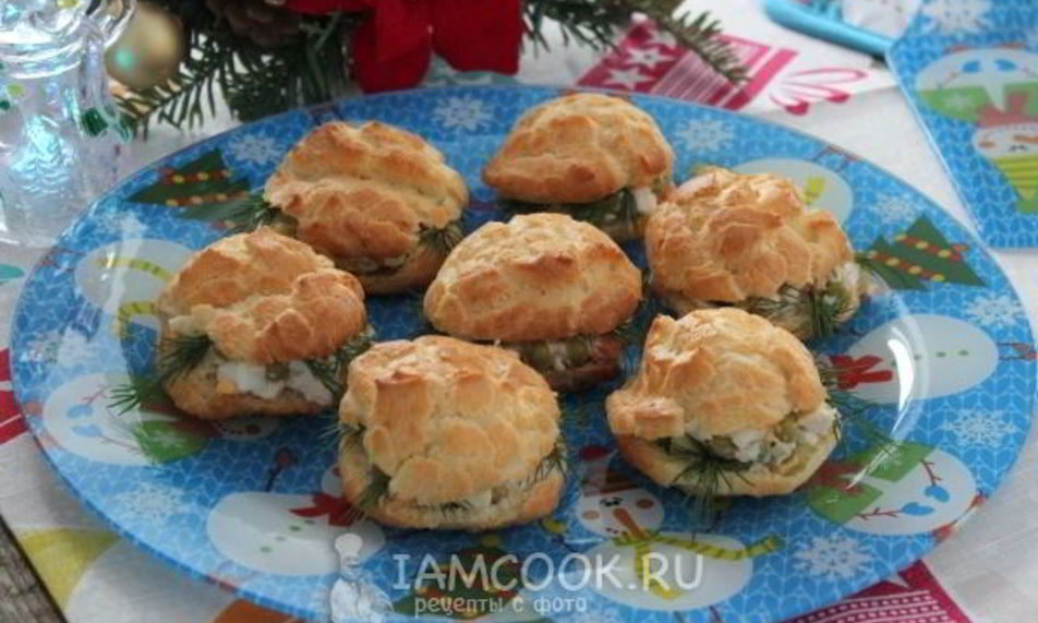 Рецепт профитролей с оливье