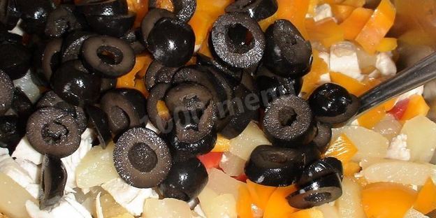 салат new оливье с ананасом и болгарским перцем