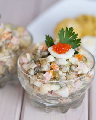 Салат оливье без картофеля