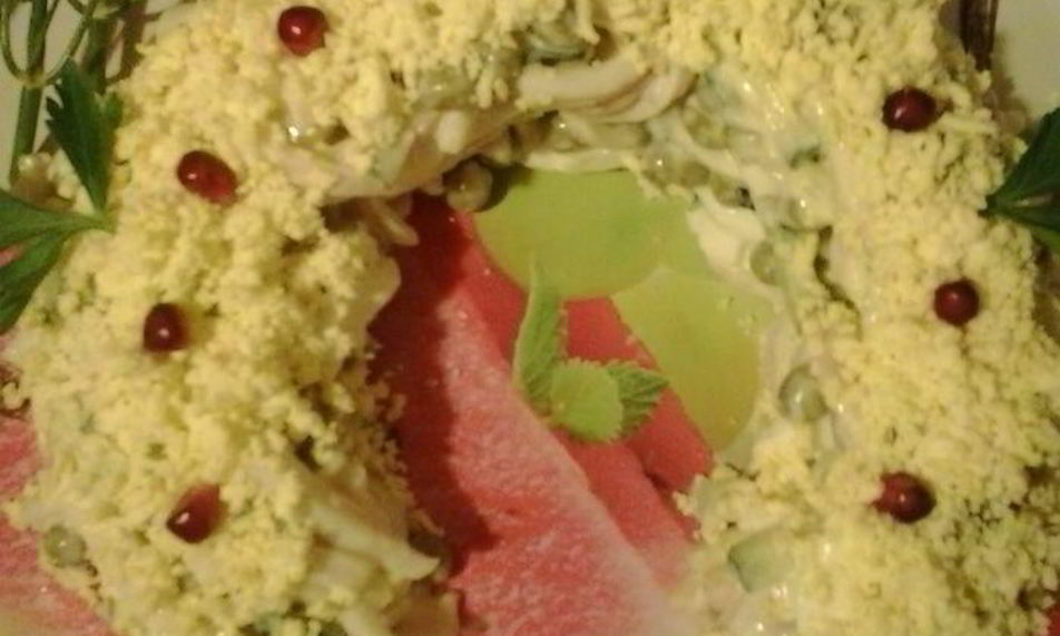 Рецепт салата оливье из кальмаров