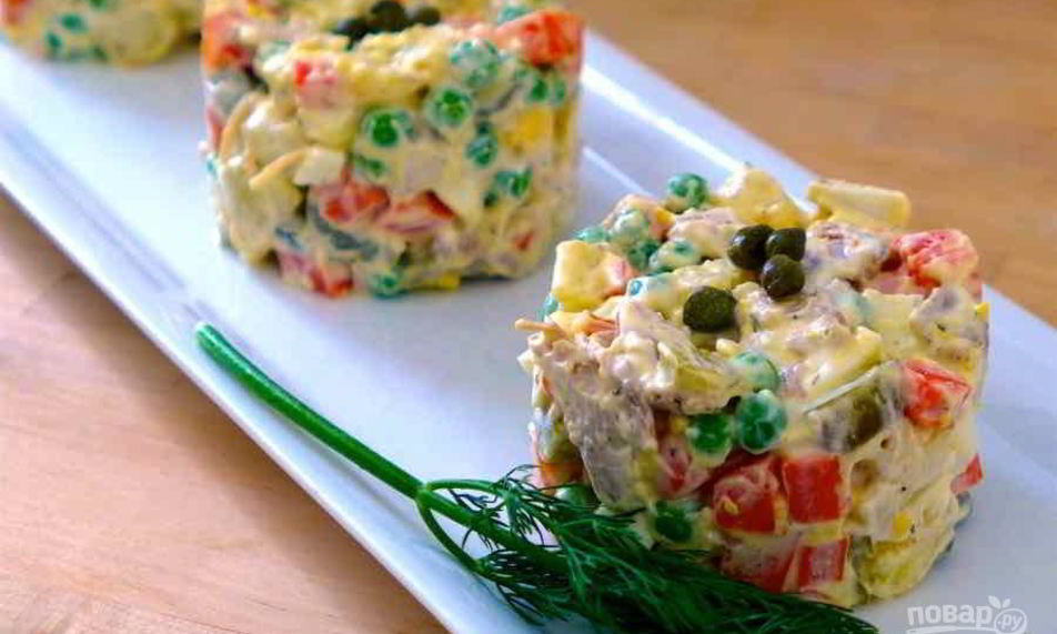 Рецепт салата оливье классический с мясом