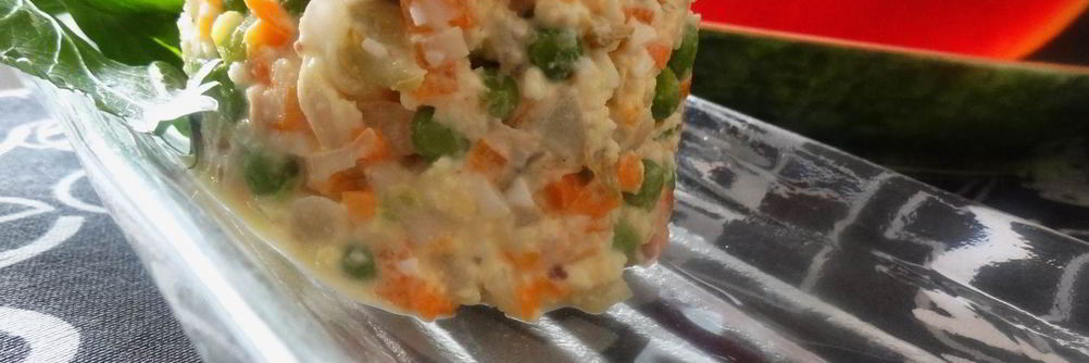 Салат оливье с кольраби