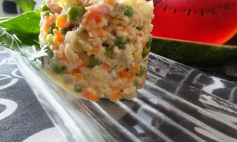 Рецепт салата оливье с кольраби