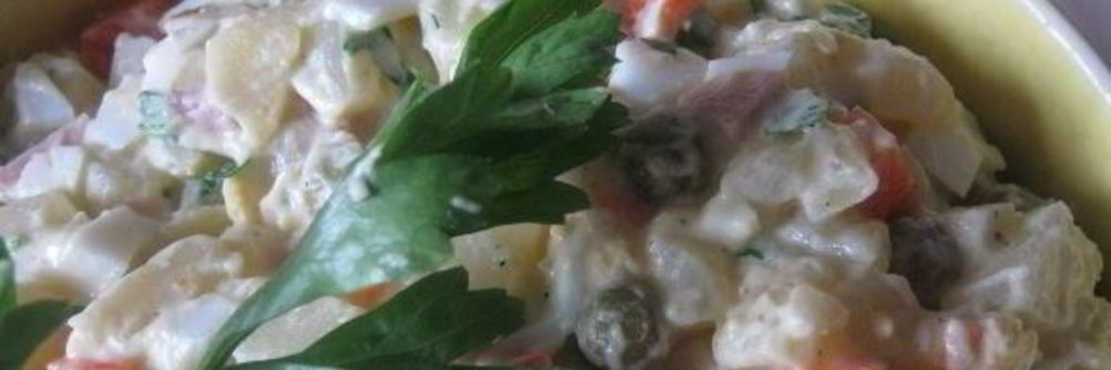 Салат Оливье с ветчиной