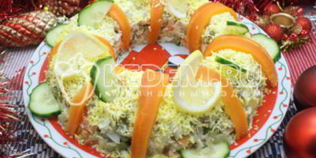 салат с курицей праздничное оливье