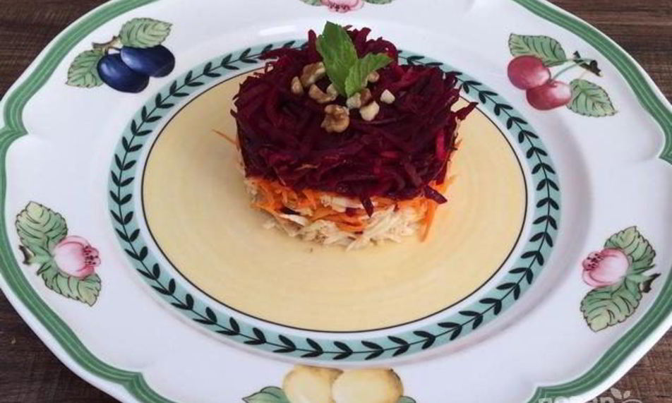 Рецепт овощного слоеного салата