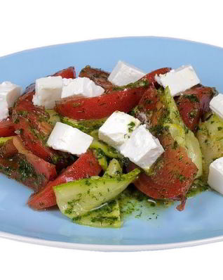 Салат из кабачков под зеленой заправкой